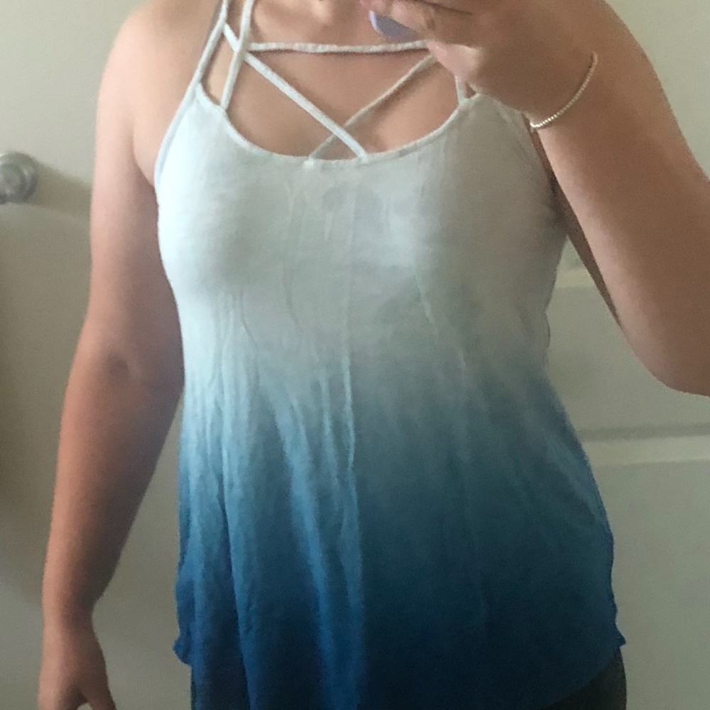 Blue ombre tank top